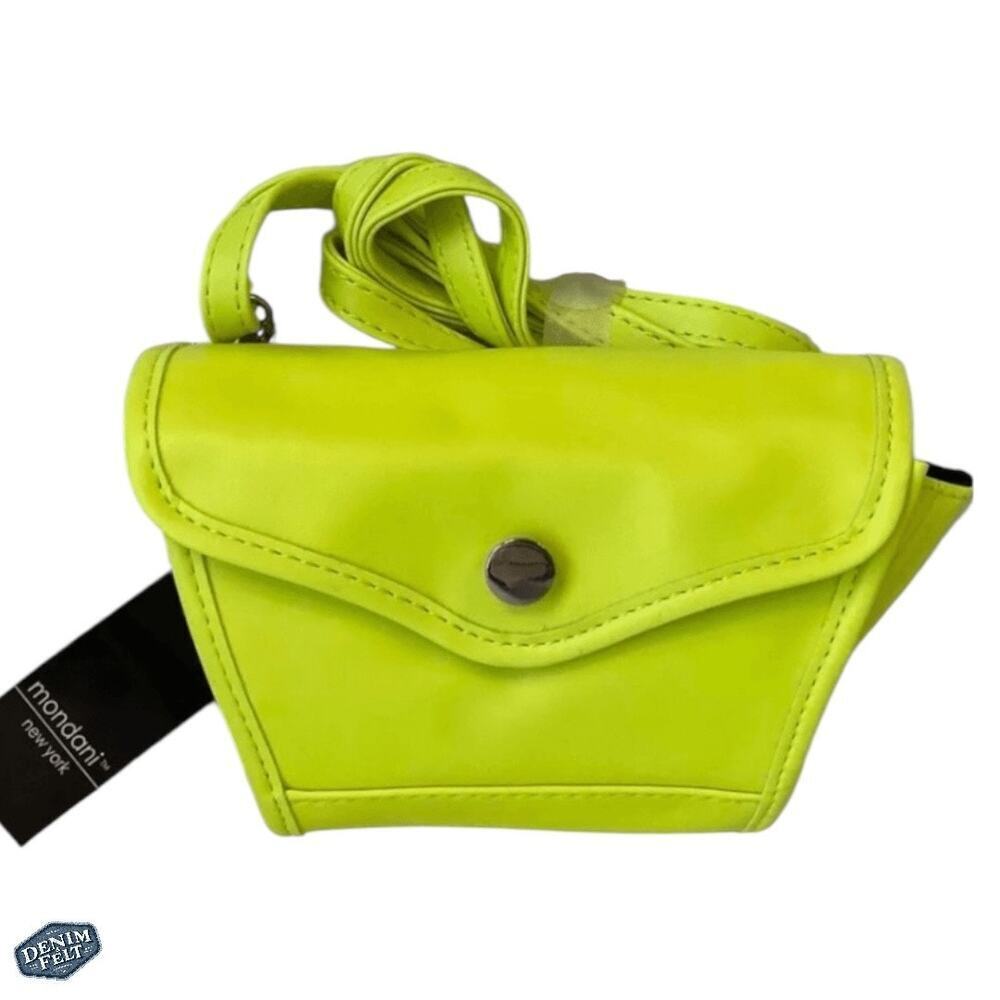 MONDANI NEW YORK XHILARATION BRIGHT NEON YELLOW SHOULDER/BELT BAG/PURSE | NEW!!
